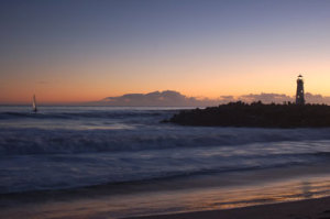 lighthouse cliff at sunset